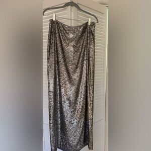 Talbots Silver Sequin Pencil Skirt